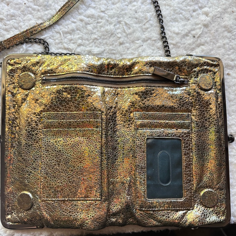 HOBO Metallic Gold Chain Clutch - Picture 2 of 4